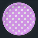 White cross stitches on lilac paper plate<br><div class="desc">White cross stitches on lilac</div>