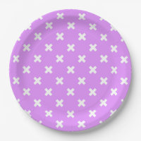 White cross stitches on lilac