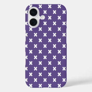 White cross stitches on ultra violet iPhone 16 case