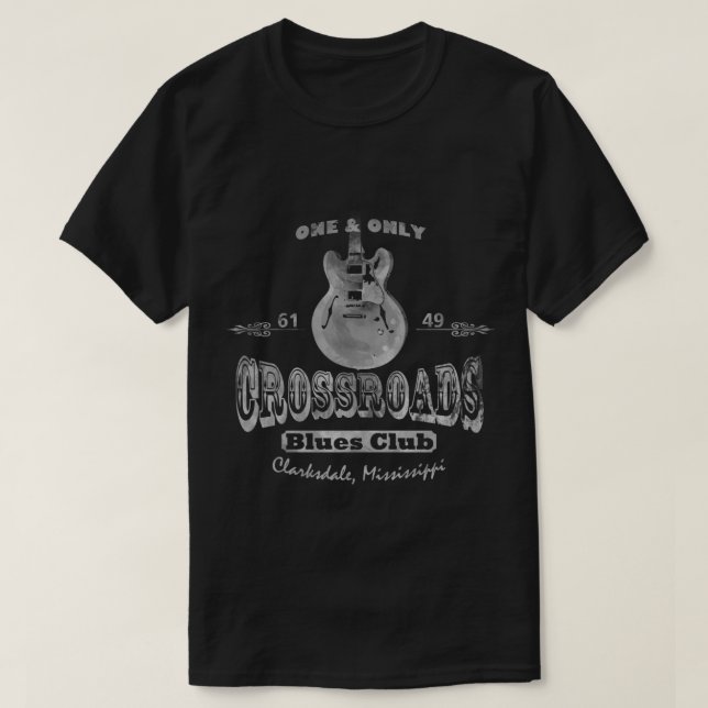 White Crossroads Blues Club Essential T-Shirt (Design Front)