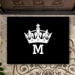White Crown Monogram Personalised Doormat