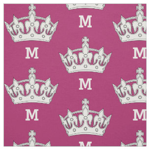 White Crown Monogram Personalised Fabric