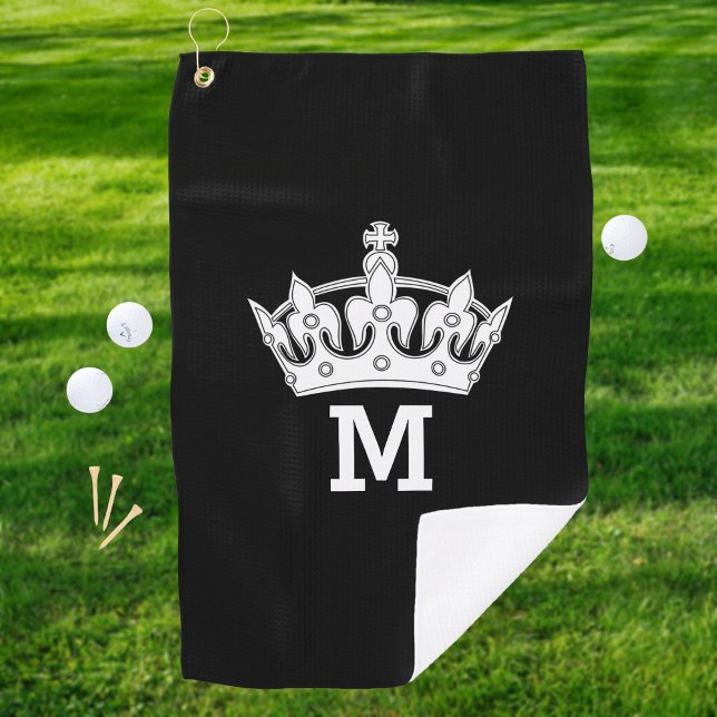 White Crown Monogram Personalised Golf Towel (Creator Uploaded)