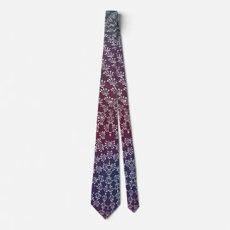 White Crowns Blue Burgundy Gradient  Tie