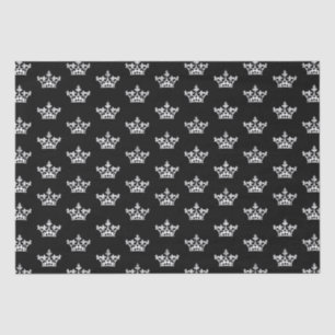 White Crowns Pattern Tissue Paper