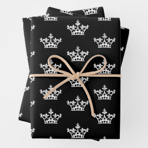White Crowns Wrapping Paper Sheet