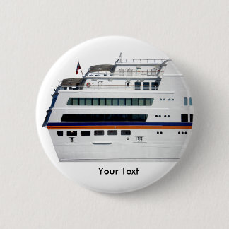 White Cruise Ship Covered Decks Name Tag 6 Cm Round Badge