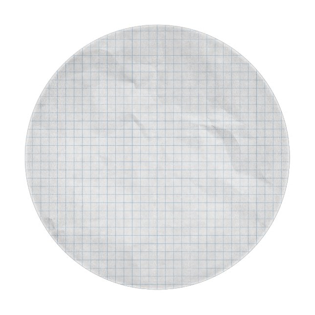 White Crumpled Paper Blue Lines Cutting Board (Front)