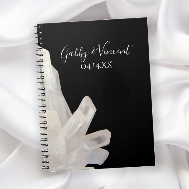 White Crystals on Black Wedding Guest Book (Creator Uploaded)