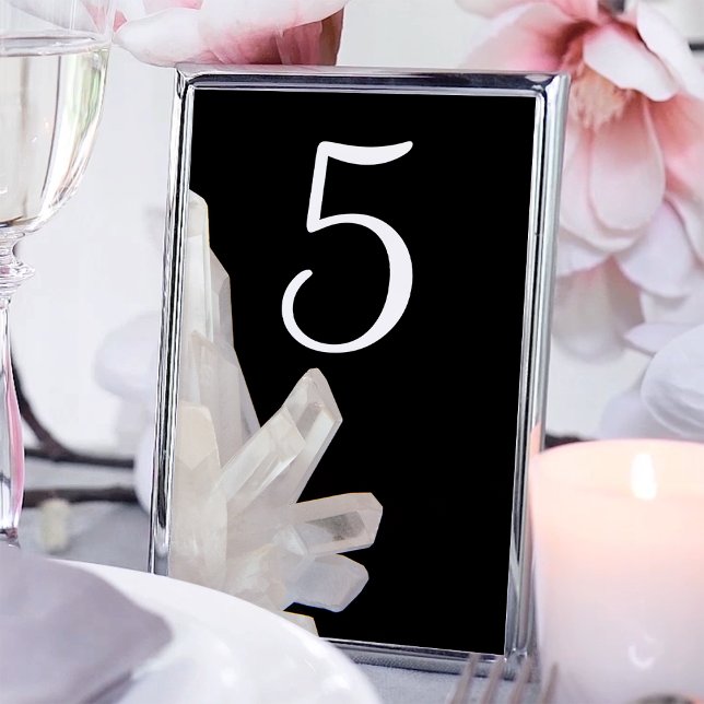 White Crystals on Black Wedding Table Number (Creator Uploaded)