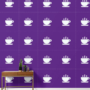  White Cup Of Java Purple Kitchen    Wallpaper