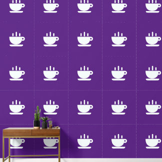 White Cup Of Java Purple Kitchen Wallpaper