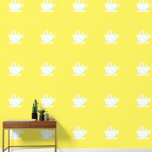  White Cup Of Java Yellow Kitchen  Wallpaper