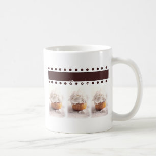 White Cupcakes on Brown Background Business Items Coffee Mug