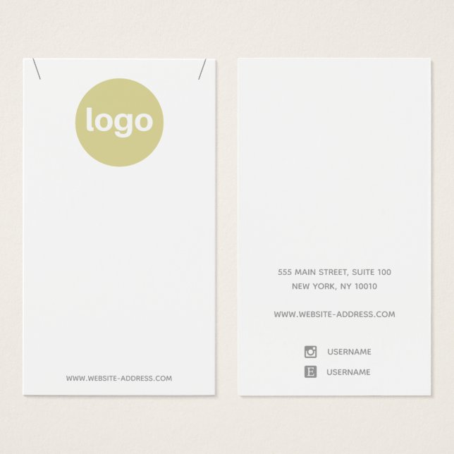 White Custom  Add Logo Necklace Pendant Display (Front & Back)