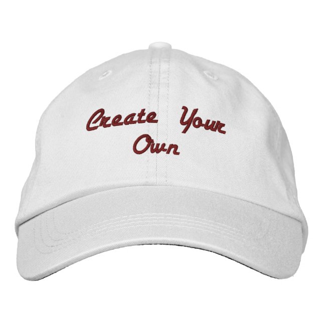 White Custom Create Your Own text or Name Embroidered Hat (Front)