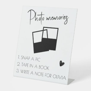 White Custom Graduation photo memories Sign