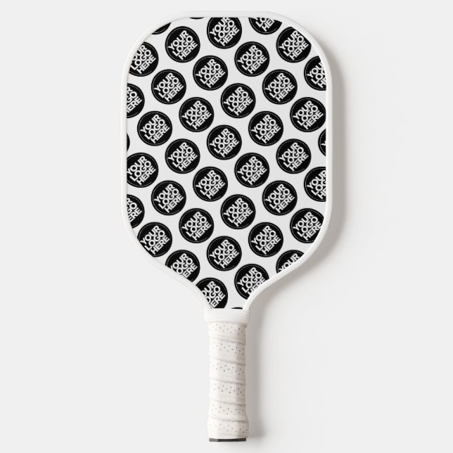 White Custom Logo business pattern Pickleball Paddle (Front)