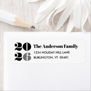 White Custom Number New Year Bold Black Type Name