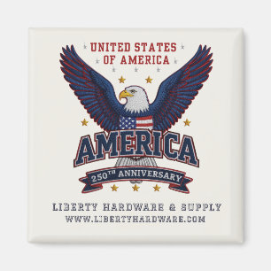 White Custom Promo America 250th Anniversary Eagle Magnet