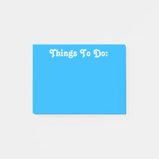 White Custom Text | Bright Blue Post-it Notes