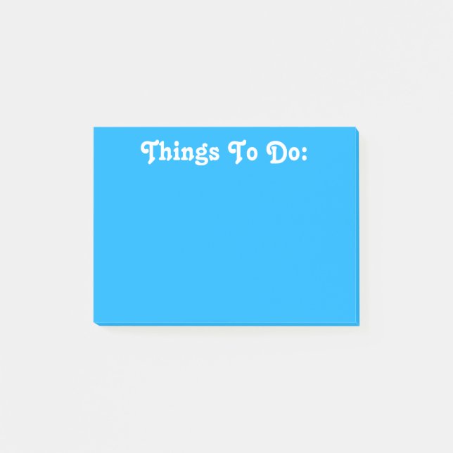 White Custom Text | Bright Blue Post-it Notes (Front)