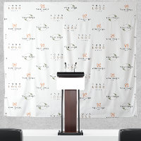 White Custom Three Logo Business Company Backdrop