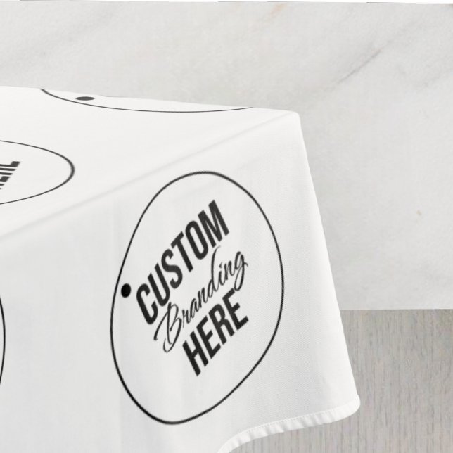 White Custom Trade Show Restaurant Business Logo   Tablecloth (logo trade show tablecloth)
