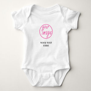 White Customisable Image Photo Template Baby Bodysuit
