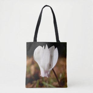 White Cyclamen All Over Print Tote Bag