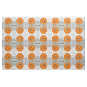 White Daffodil Floral Patterned Fabric