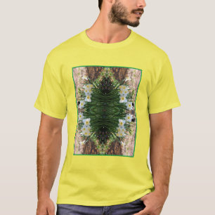  White Daffodil Flowers By Brook Abstract T-Shirt