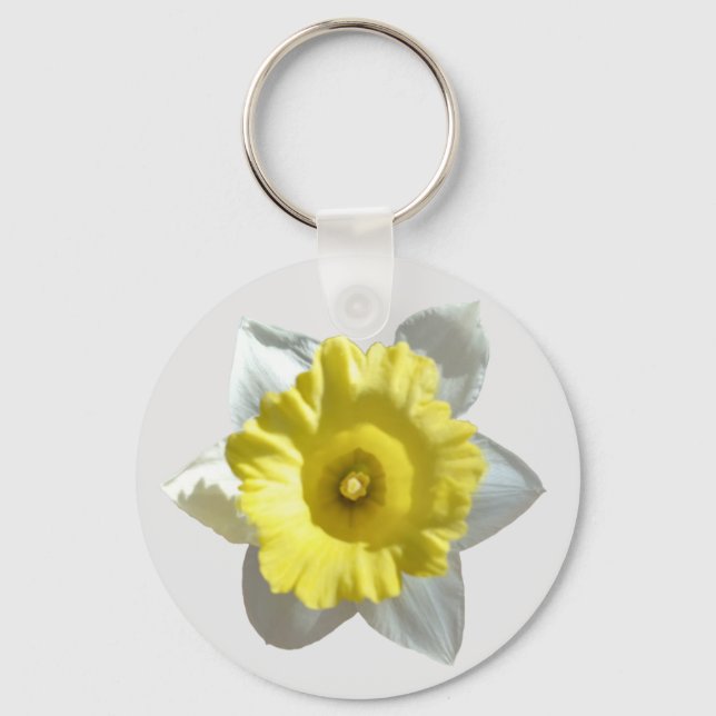 White Daffodil Keychain (Front)