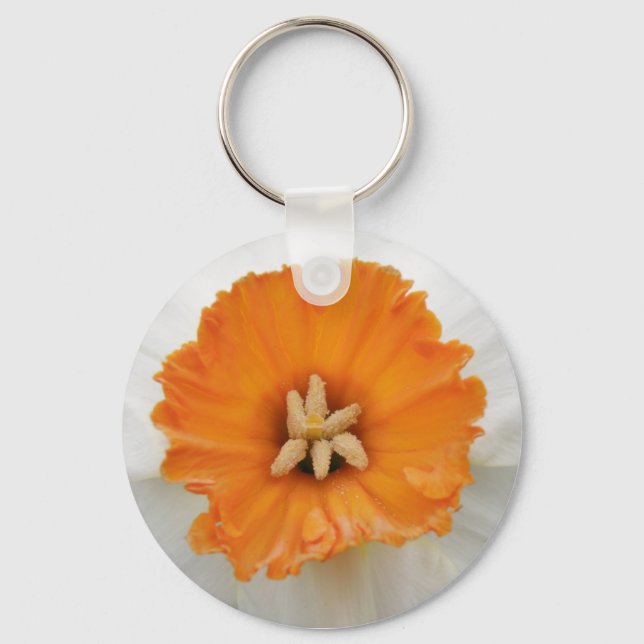 White Daffodil Keychain (Front)