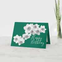 White Daffodils Against Green Colour Background