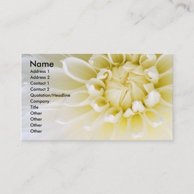 White Dahlia Business Card (Front)