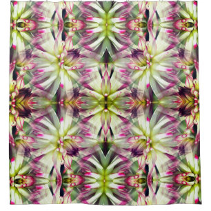 White Dahlia Flower Nature Abstract Shower Curtain