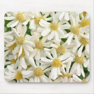 White dahlias mouse pad