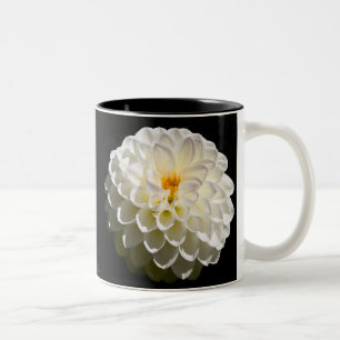 White Dahlias Two-Tone Coffee Mug