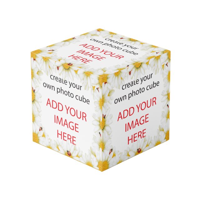 White Daisies and LadyBugs  Frame ADD YOUR IMAGES (Front Angled)