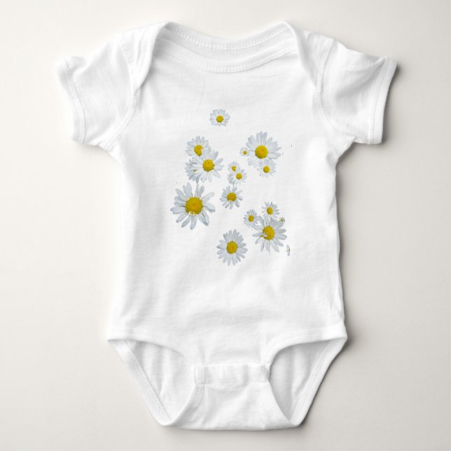 White Daisies Baby Bodysuit (Front)