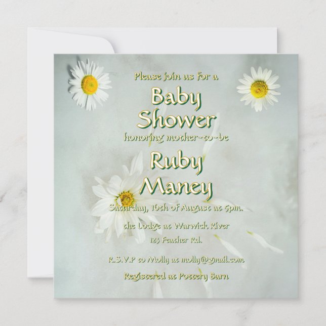 White Daisies Baby Shower (Front)