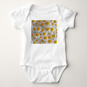 White Daisies: Beautiful Floral Background Baby Bodysuit