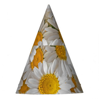 White Daisies: Beautiful Floral Background Party Hat