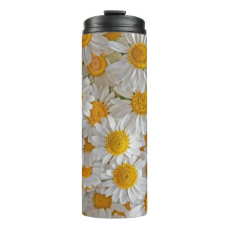 White Daisies: Beautiful Floral Background Thermal Tumbler