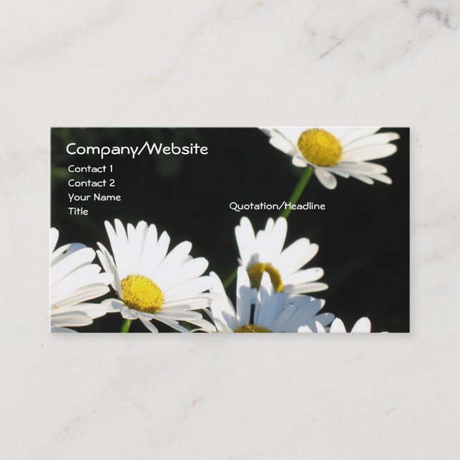 White Daisies Business Card (Front)