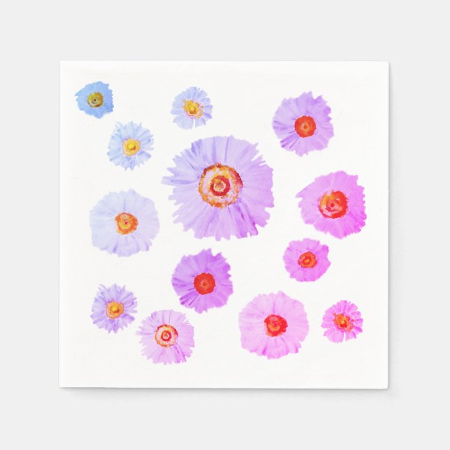 White daisies  Cocktail Paper Napkins (Front)