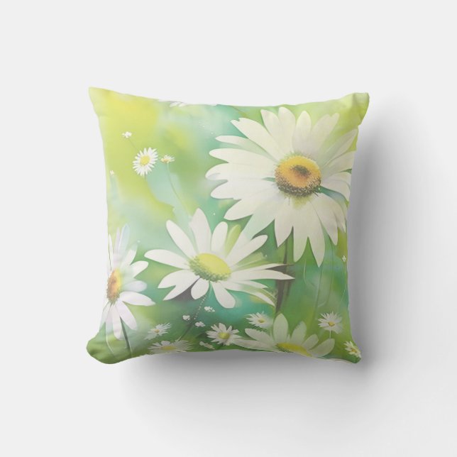 White Daisies Cushion (Front)