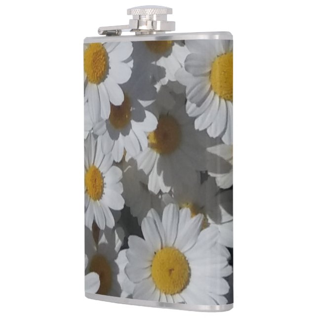 White Daisies Hip Flask (Left)