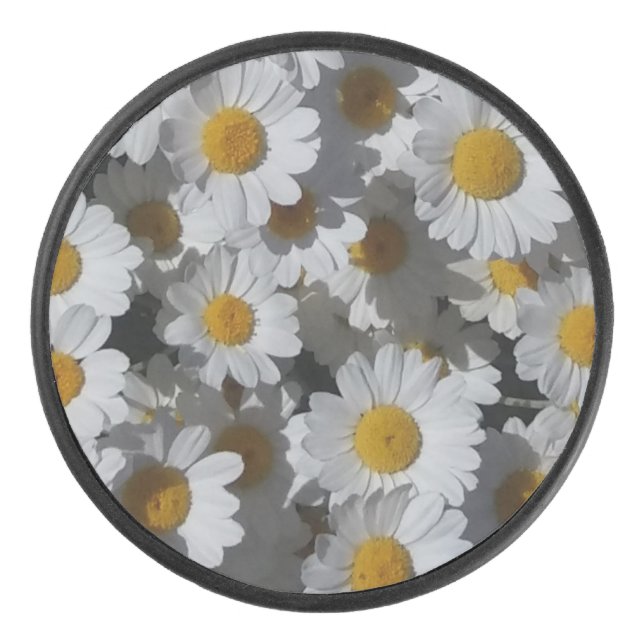 White Daisies Hockey Puck (Front)